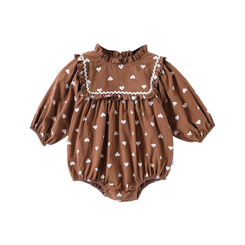 Spring New Arrival Baby Girls Long Sleeves Simple Heart Pattern