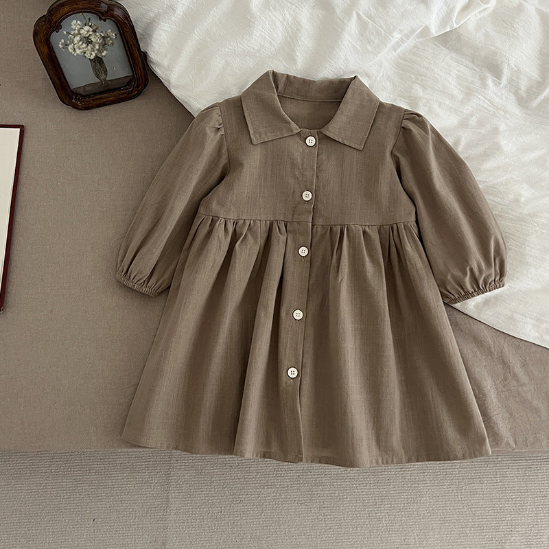Arrival Autumn Baby Kids Girls Long Sleeves Solid Color Single