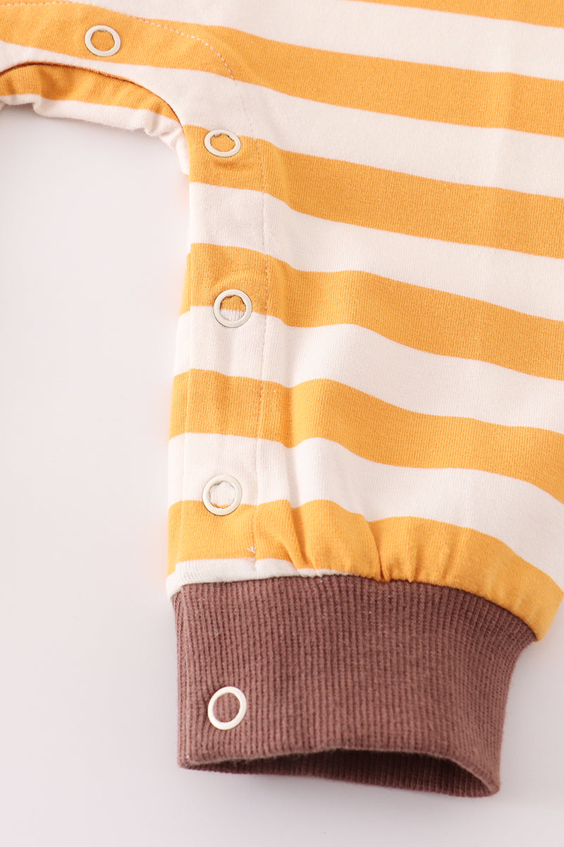 Platinum brown stripe boy romper